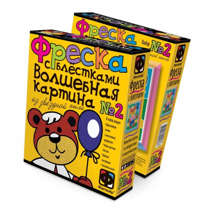 407052 Фреска с блестками "Медвежонок" /20