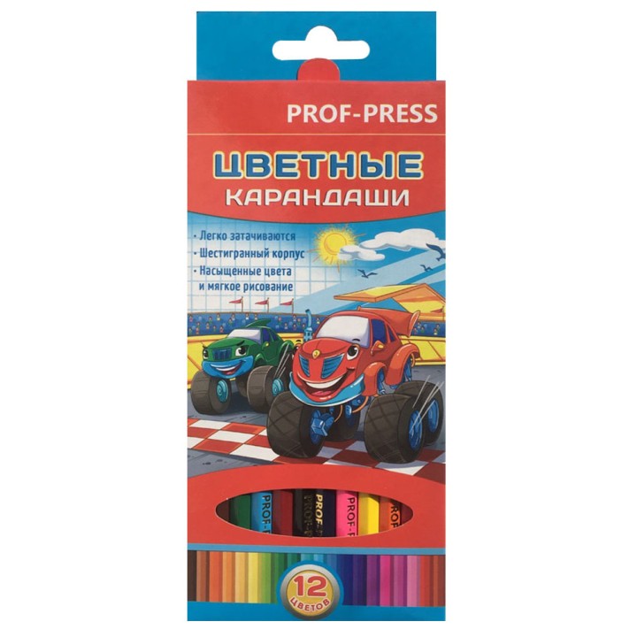 Проф-Пресс. Карандаши цветные 24цв. "Супервнедорожник" арт.К-7279