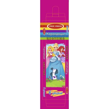Проф-Пресс. Карандаши цветные 6цв. "Принцессы" арт.К-8287
