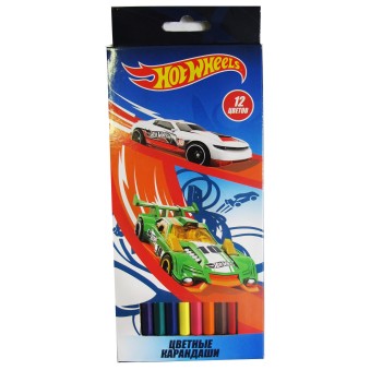 Центрум. Hot Wheels 88771 Карандаши цветные пластиковые 12 цветов
