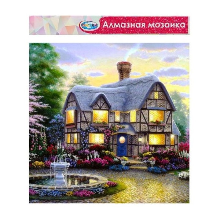Центрум. Алмазная мозаика 40х50 см арт.87140 "Сказочный домик" без подрамника, частичная выкладка