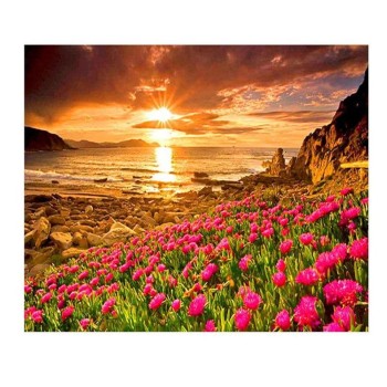 Центрум. Алмазная мозаика 40х50 см арт.87226 "Поле цветов" без подрамника, частичная выкладка