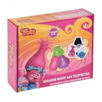 Центрум. Тролли 88267 Набор для творчества: в наборе, гипс,формочки для мыла и гипса, мыльная основа