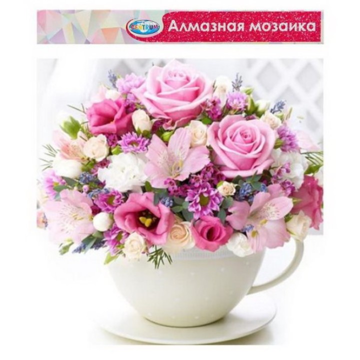 Центрум. Алмазная мозаика 40х50 см арт.87150 "Букет с розами" без подрамника, частичная выкладка