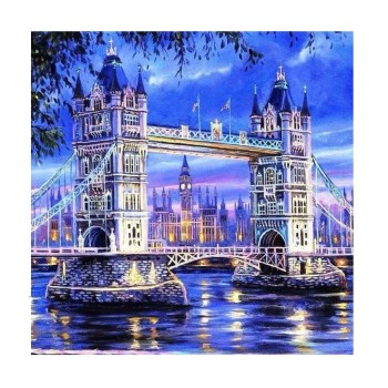 Центрум. Алмазная мозаика 40х50 см арт.87113 "Тауэрский мост" без подрамника, частичная выкладка,