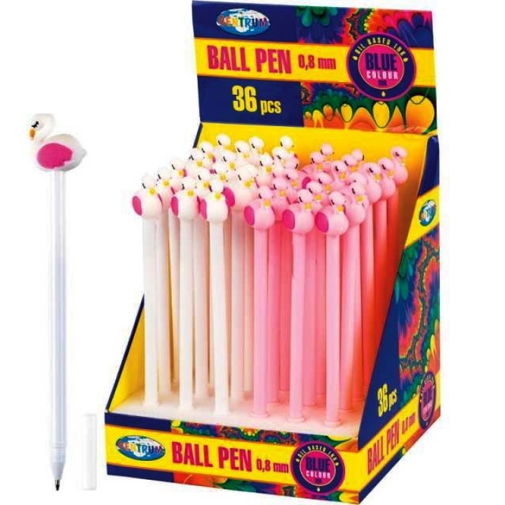 Центрум. 80342 Ручка шариковая "Лебедь" синие чернила, 0.7мм, цвета асс.