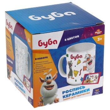 MultiArt. Кружка керамическая под роспись "Буба" (краски, кисточка) арт.100MUG-BU