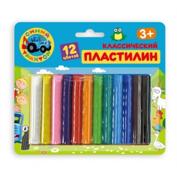 MultiArt. Пластилин "Синий трактор" 12 цв. на блистере, арт.MCB-12-BT