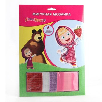 MultiArt. Набор для творчества "Фигурная мозаика" Маша и Медведь в карт.конв. арт.FGM-EP100-MM