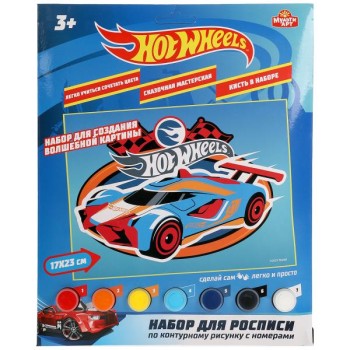 MultiArt. Набор под роспись "Hot Wheels" 17х23 см по номерам на холсте арт.100CANV-HW2