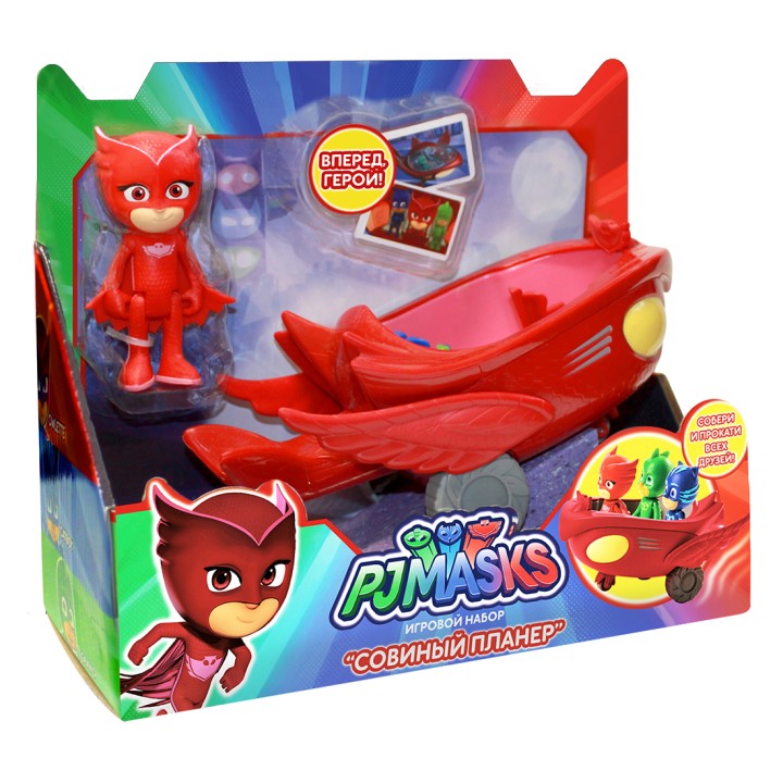 PJ Masks. Игровой набор фигурка и машина "Сов. планер" арт.32613