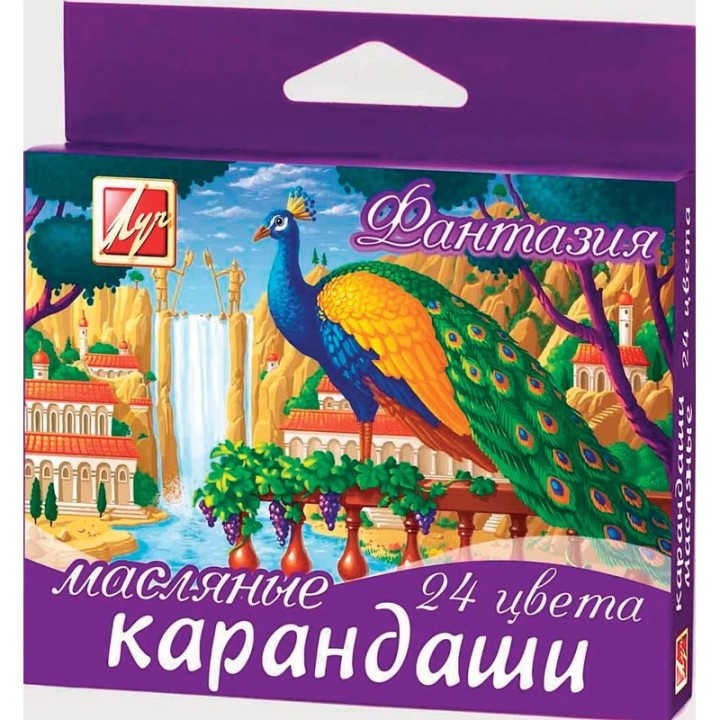 Луч. Мелки восковые на масляной основе круглые "Фантазия" 24 цв. арт.25С 1521-08 /36