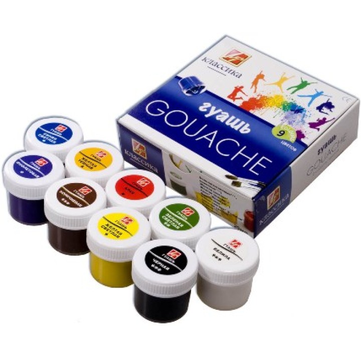 Луч. Гуашь "Классика" 9 цв. по 20 мл. арт.19С 1276-08 /18