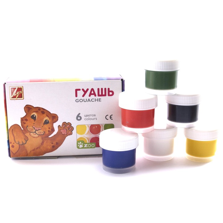 Луч. Гуашь "Zoo" 6 цветов по 15 мл. арт.19С 1251-08 /24