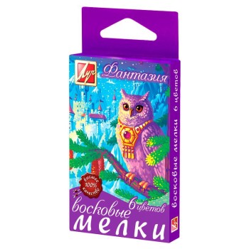 Луч. Мелки восковые на масляной основе круглые "Фантазия" 6 цв. арт.25С 1519-08 /88