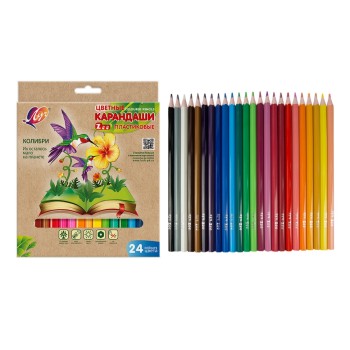 Луч. Карандаши цветные шестигранные "Zoo" 24 цв. (пластиковые) арт.29С 1742-08 /24