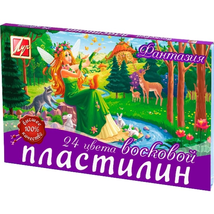 Луч. Пластилин мягкий восковой "Фантазия" 24 цв. арт.25С 1525-08 /9