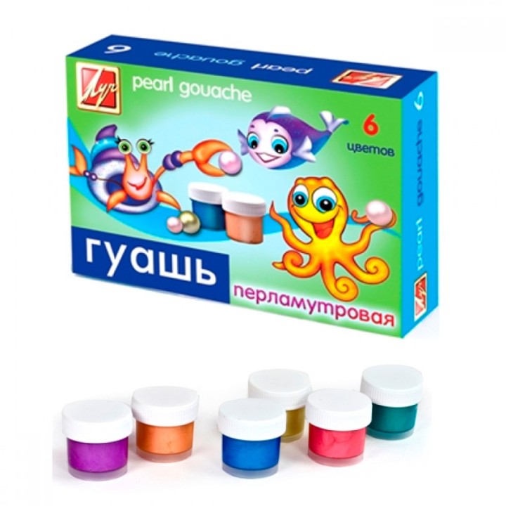 Луч. Гуашь "Перламутровая" 6 цветов по 15 мл арт.22С 1400-08 /24
