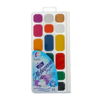 Луч. Акварель "Волшебная палитра" 18 цв. без кисти (европодвес) арт.30С 1934-08