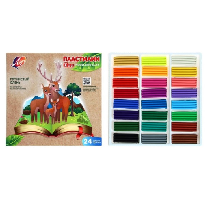 Луч. Пластилин "Zoo" 24 цвета арт.30С 1809-08 /12