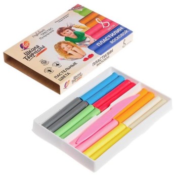 Луч. Пластилин мягкий восковой "Школа творчества" 8 цветов арт.29С 1770-08 /30