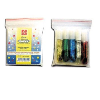 Луч. Гель с блёстками "Блеск" 5 цв. по 5 мл. арт.12С 761-08 /60