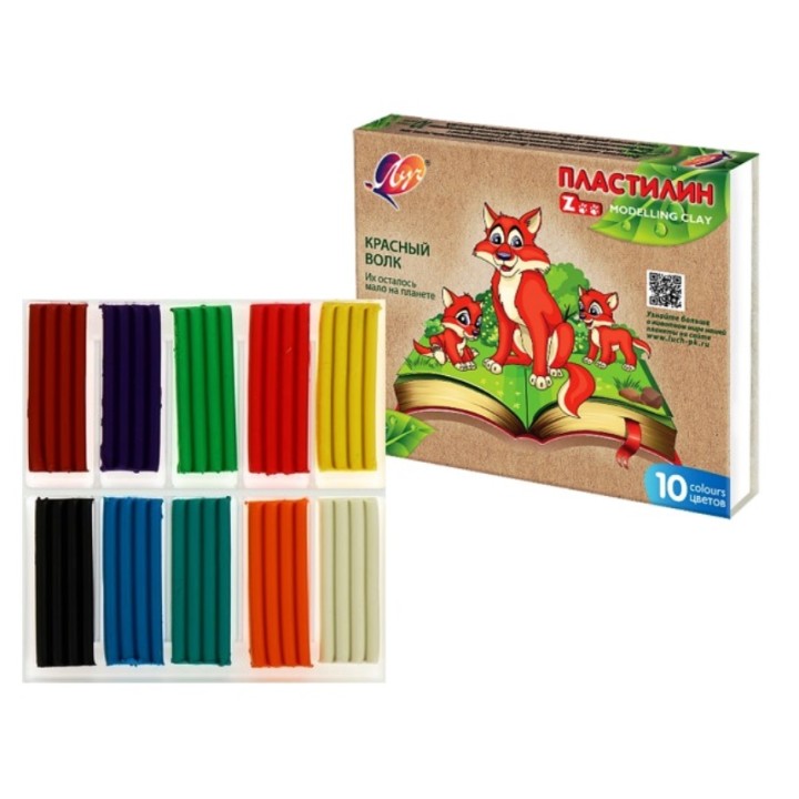 Луч. Пластилин "Zоо" 10 цветов арт.29С 1721-08 /20