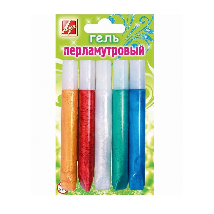 Луч. Гель с блестками перламутровый 5 цв (по 10 мл) арт.21С 1389-08