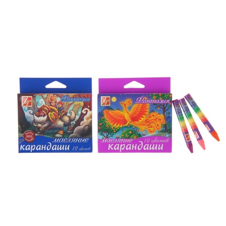 Луч. Мелки восковые на масляной основе круглые "Фантазия" 12 цв. арт.25С 1520-08 /70