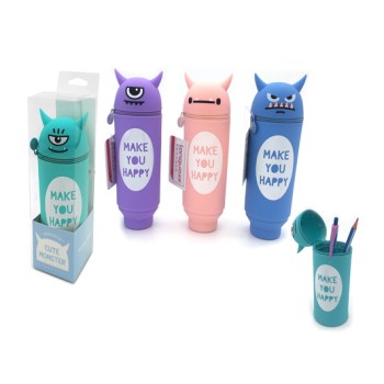 Intelligent. Пенал "Монстры" силиконовый тубус на молнии раз. 218*62*62 мм арт.BZ-178