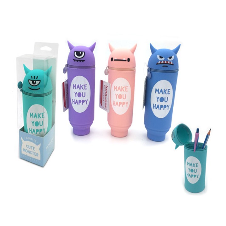 Intelligent. Пенал "Монстры" силиконовый тубус на молнии раз. 218*62*62 мм арт.BZ-178