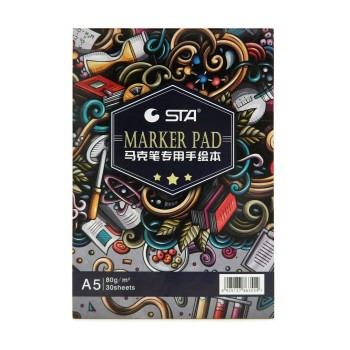 Intelligent. Скетчбук 30л. "Marker pad" на склейке, STA для всех видов маркеров А5 арт.CD-750