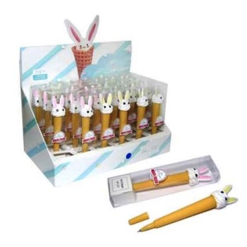 Intelligent. Ручка Шпион "Мороженое-Зайчик"фигурная BV-83 (син) ластик+термо, в инд уп арт.GP-257