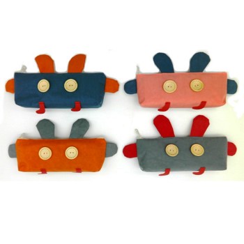 Intelligent. Пенал с пугов-глазами, "ушами и лапами", однот. текстиль ассорт. арт.QYF-77 TR-AA01774