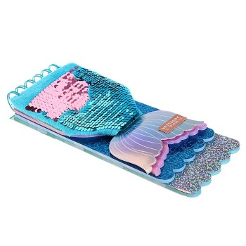 Intelligent. Блокнот с пайетками "Русалочий хвост" 40+40 л, 2 вида фигурной линовки арт.BX-69