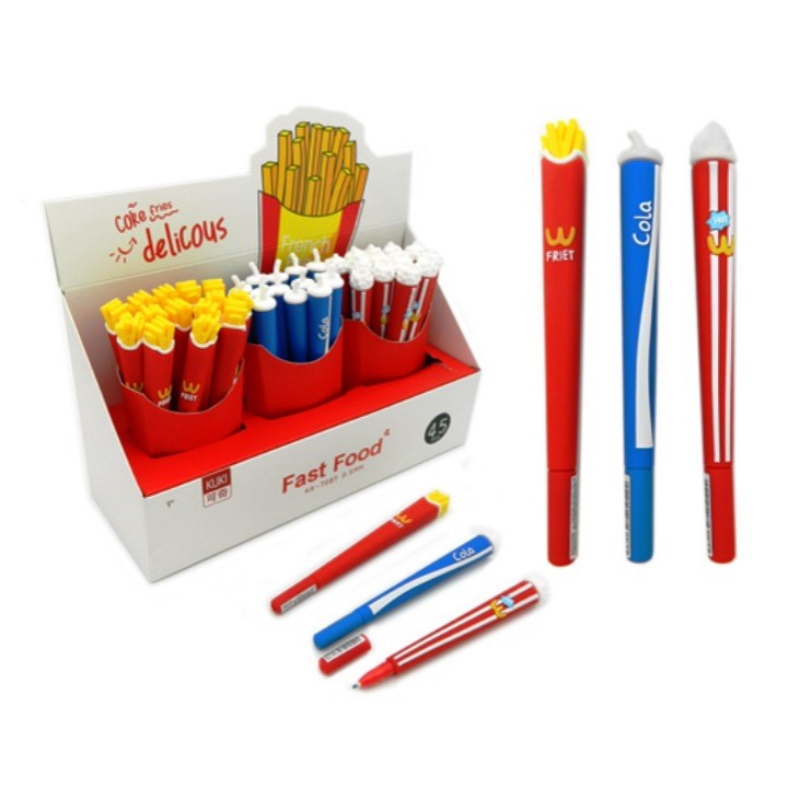 Intelligent. Ручка фигурная гелевая арт.CC-56 "Фаст фуд" черная, 0,5мм, прорезиненная, в ассорт.