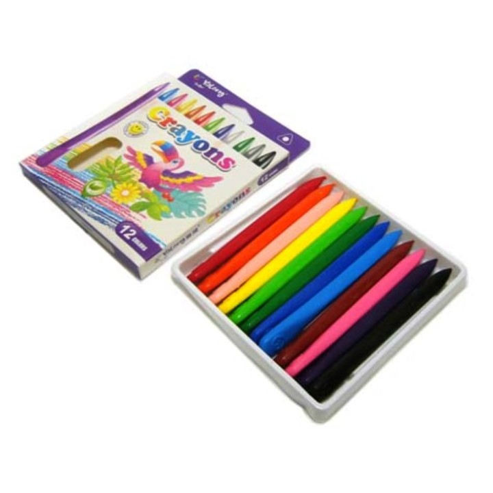 Intelligent. Мелки восковые 12 цв. Yalong BR-272 "Тукан" 3-х гр, в кор. с европодв арт.YL22002-12