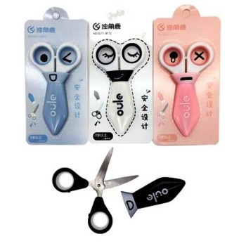 Intelligent. Ножницы детские "Галстук" 110мм в пласт. чехле, на блист, цв. асс. DJ11-8172 арт.CE-239