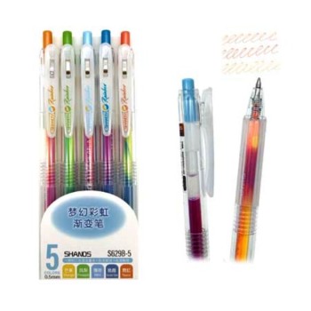 Intelligent. Ручки гелевые набор 5 цв."Shands" автом. разноц-е чернила S629-B упаков. пвх арт.CH-241