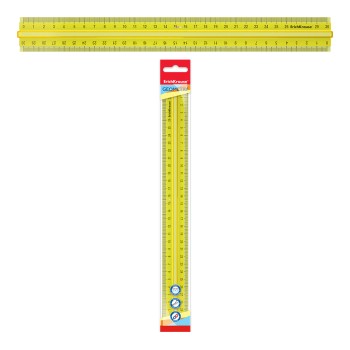ErichKrause® Линейка с держателем пластиковая "Neon" 30см, желтая (поштучно) арт.55522