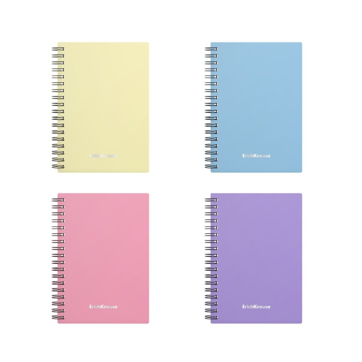 ErichKrause® Тетрадь общая с пластик.обложкой на спирали "Pastel" 80 л. клетка (поштучно) арт.50161