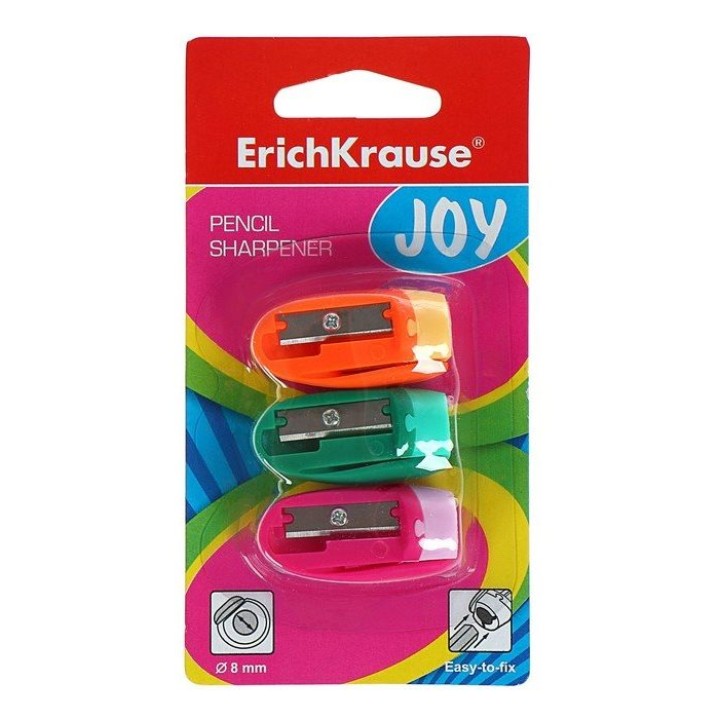ErichKrause® Набор точилок "Joy", цвет в ассорт.(3шт) арт.21826