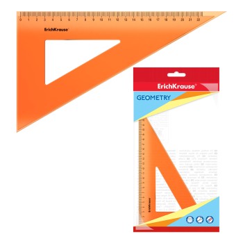 ErichKrause® Угольник пластиковый "Neon" 22 см/60 градусов (оранжевый) арт.49565