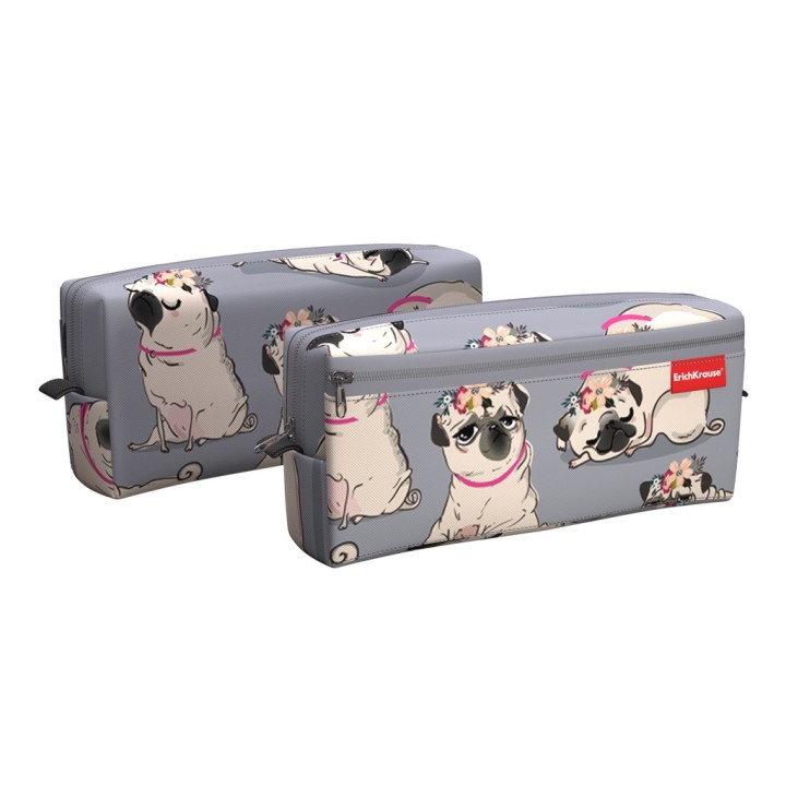 ErichKrause® Пенал квадро "Chilling Dog" с двумя отделениями 210x100x50 мм арт.52292