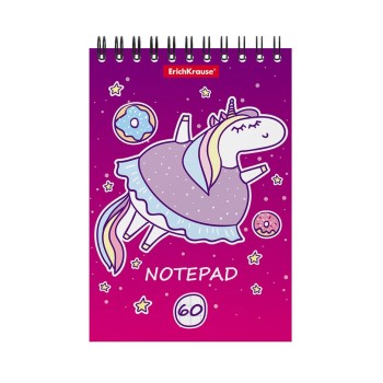 ErichKrause® Блокнот на спирали "Единорожка" 60 листов клетка (поштучно) арт.53126