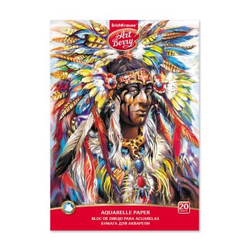 ErichKrause® Альбом для рисования на клею "ArtBerry Индеец" 20 л с бумагой для акварели арт.46895