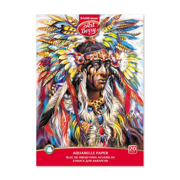 ErichKrause® Альбом для рисования на клею "ArtBerry Индеец" 20 л с бумагой для акварели арт.46895