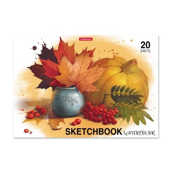 ErichKrause® Альбом для эскизов на клею "Дары природы" 20 листов, бумага акварельная арт.49857