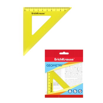 ErichKrause® Угольник пластиковый "Neon" 9 см/45 градусов (желтый, в флоупаке) арт.49548