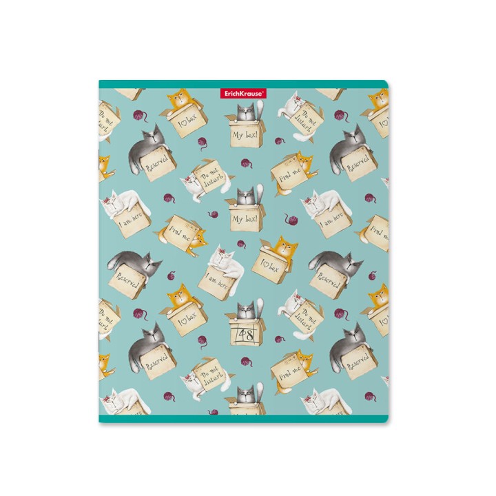 ErichKrause® Тетрадь общая ученическая "Cat & Box" 48 листов, клетка (поштучно) арт.49609